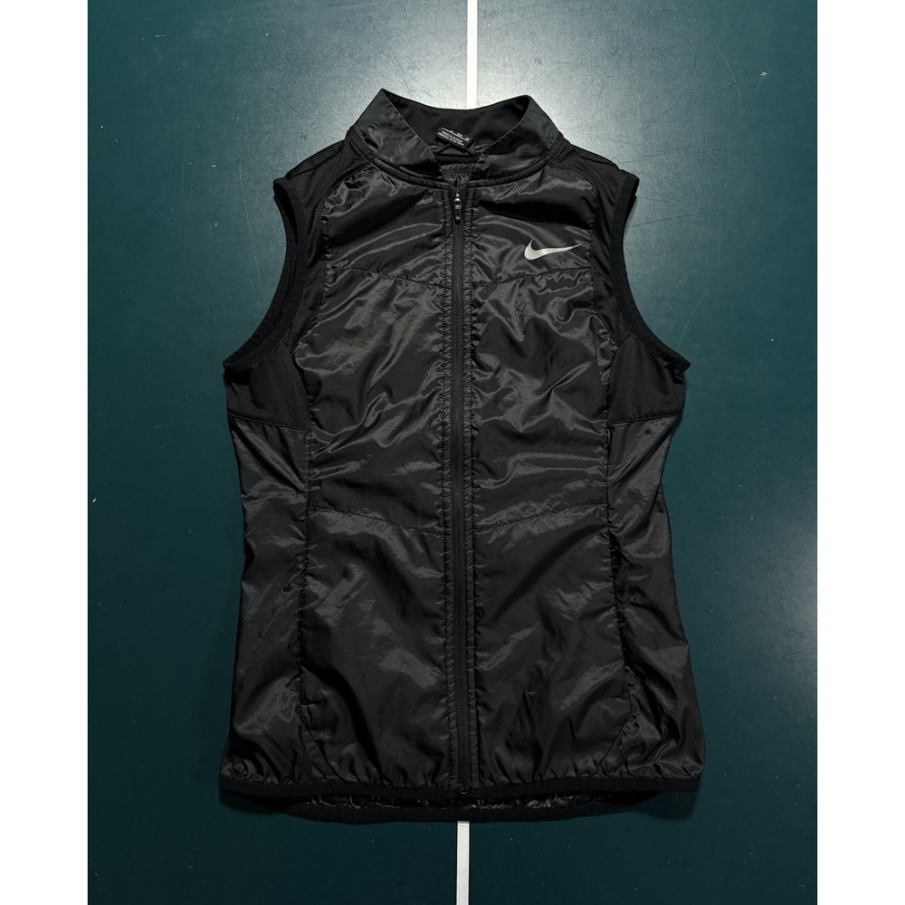 Nike Running Therma Fit Vest Gilet Women's‎ XS Black Full Zip Windbreaker